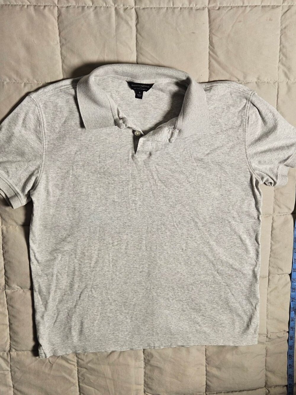 Banana Republic Luxe Touch Performance Polo Shirt Mens S Gray Heather